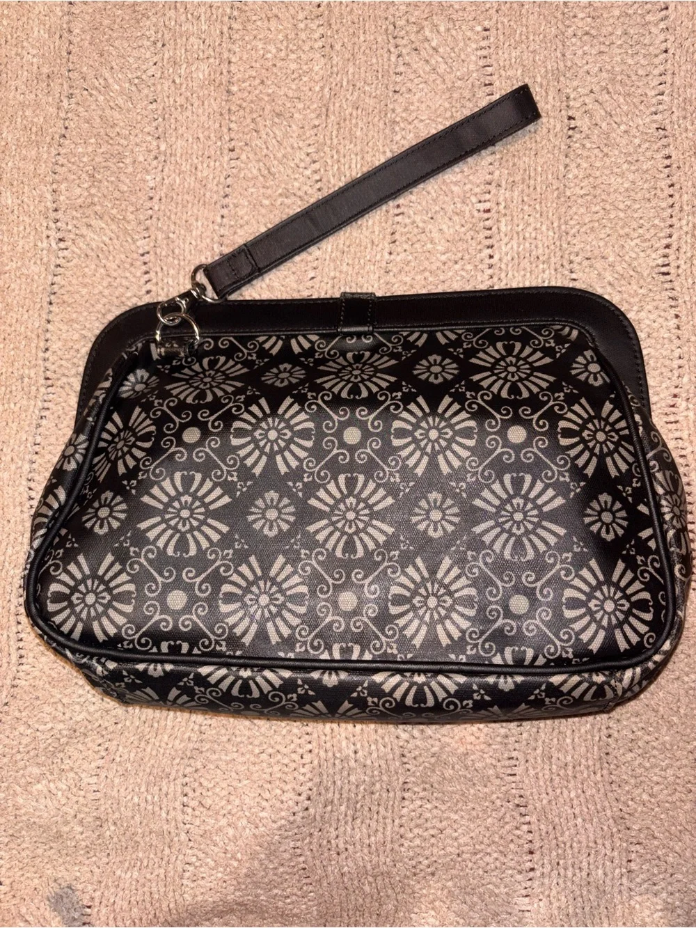 Petunia Pickle Bottom Wristlet Diaper Bag with Changing Pad Floral Black Yellow
